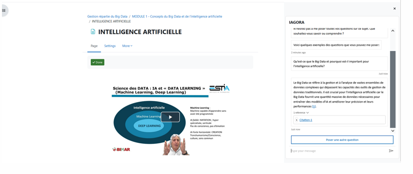 Interface du chatbot